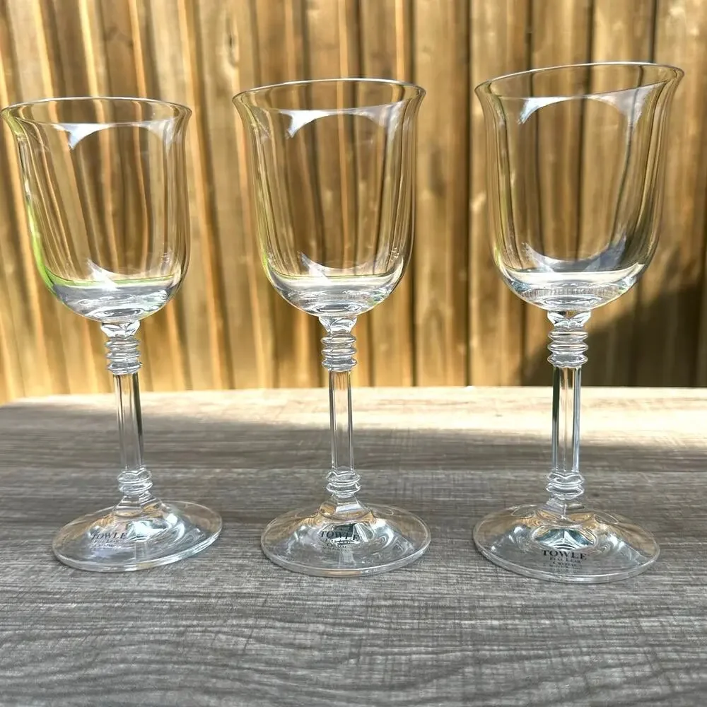 Towle TOC71NO Elegant Austrian Crystal Water Goblet -Excellent-Set of 3